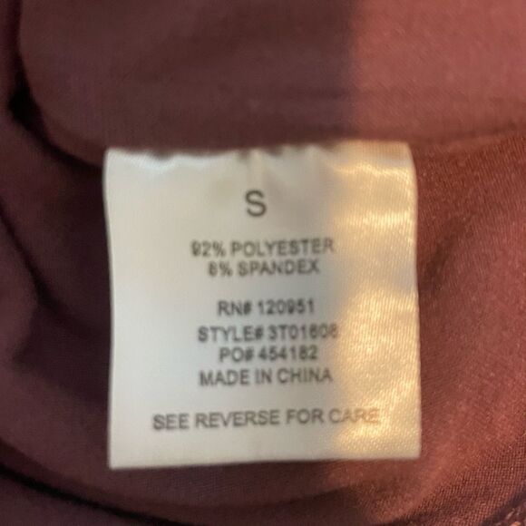 Olive & Oak Long Sleeve Bodysuit Maroon Soft Knit Scoop Neck S - Picture 4 of 5